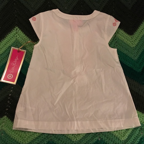 Lilly Pulitzer tunic top cap sleeves embroidered - Picture 5 of 6